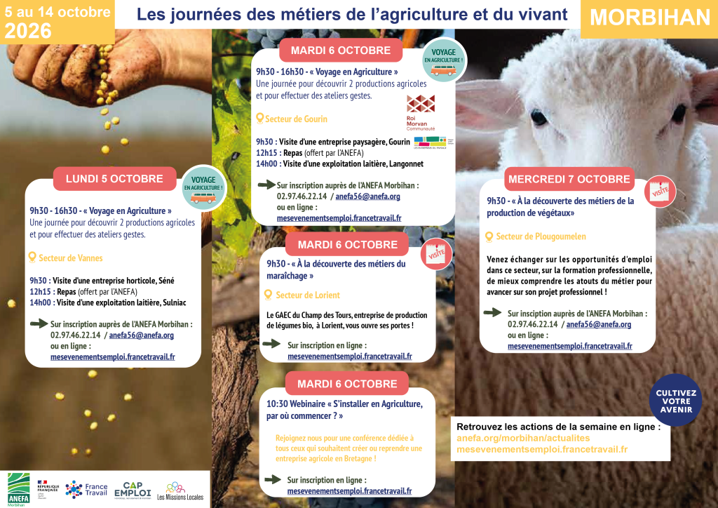 Programme des journées des métiers de l'agriculture et du vivant