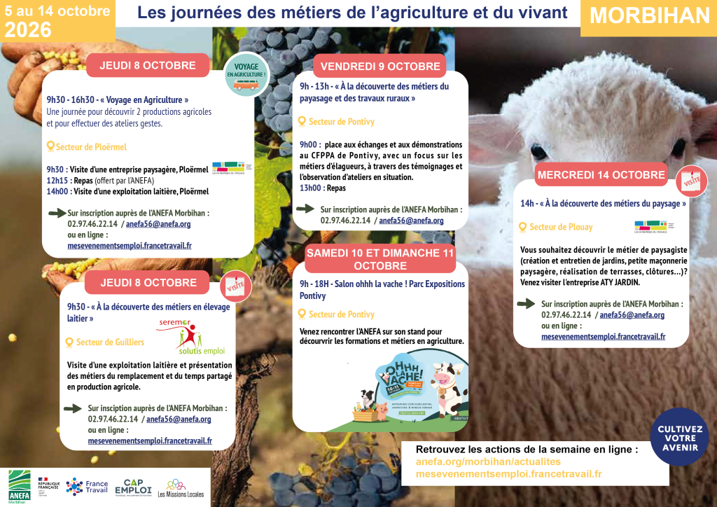 Programme 2026 de la semaine des métiers de l'agriculture et du vivant